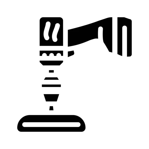 Screwdriver attachment for car polishing glyph icon vector illustration — Stock Vector