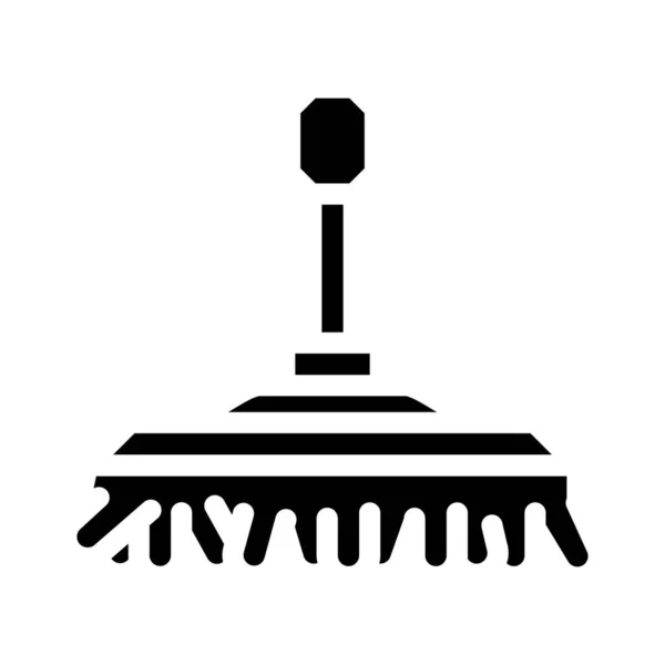 Βούρτσα για το πλύσιμο αυτοκινήτων glyph εικόνα διάνυσμα — Διανυσματικό Αρχείο