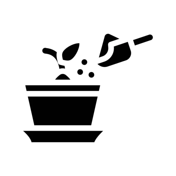 Горшечное растение с векторной иллюстрацией иконок компоста — стоковый вектор