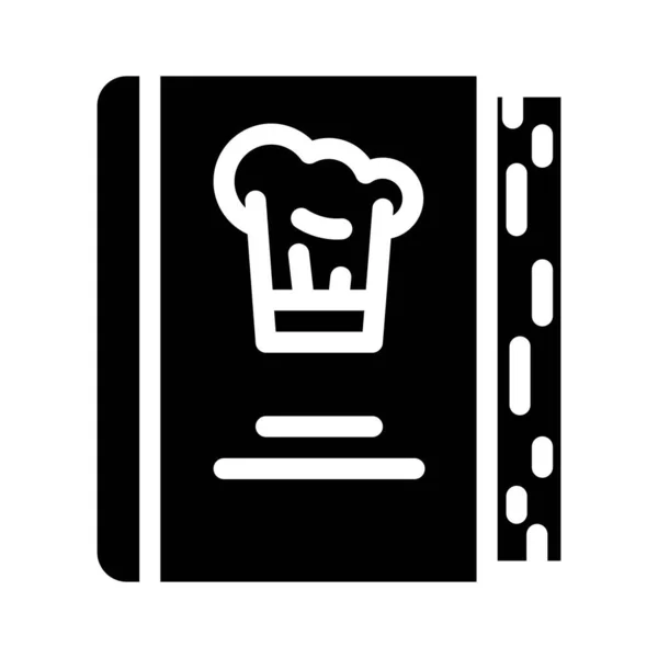 Kochbuch zum Kochen Glyphen-Symbol-Vektor-Illustration — Stockvektor