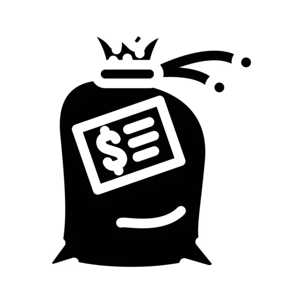 Dinero bolsa glifo icono vector ilustración — Vector de stock