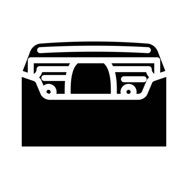 Soldi in busta glyph icona vettoriale illustrazione — Vettoriale Stock