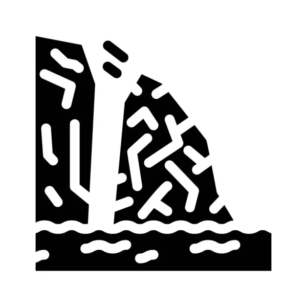 Abtrünnige Eisberg-Katastrophe Glyphen-Symbol-Vektor-Illustration — Stockvektor