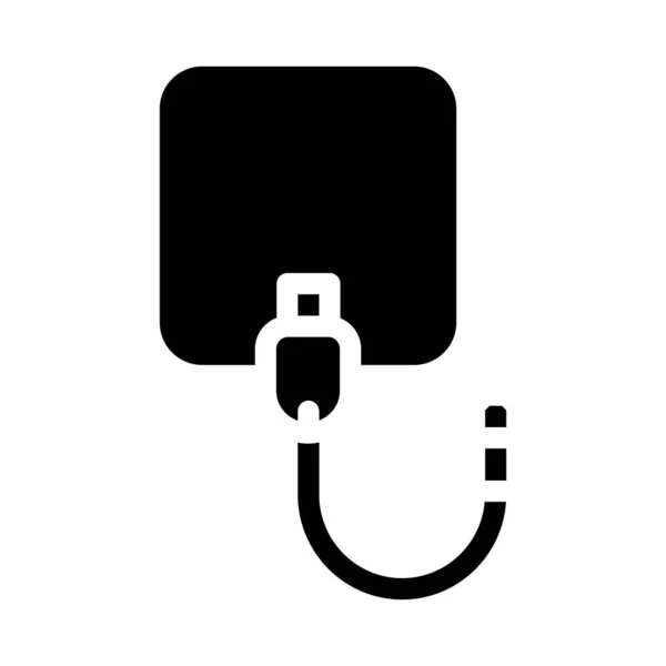 Électrode de stimulateur glyphe icône vectoriel illustration — Image vectorielle
