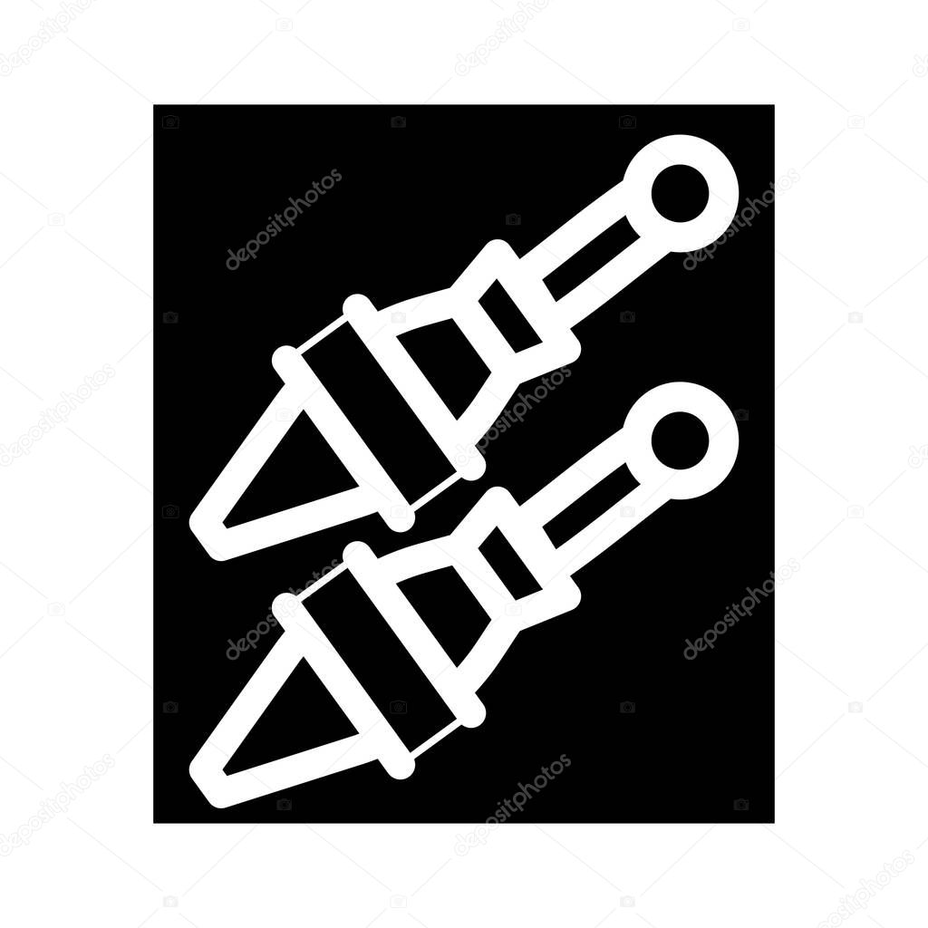 knife pocket glyph icon vector illustration