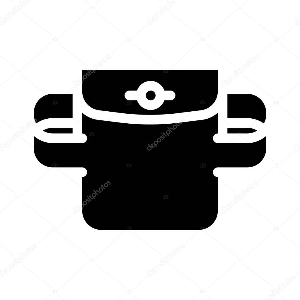 elastic pocket glyph icon vector illustration