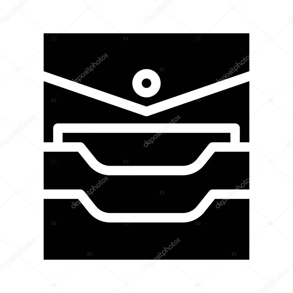 credit card storage pocket glyph icon vector illustration