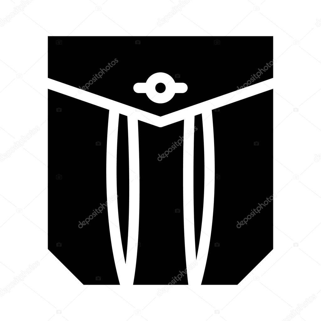 pleated pocket glyph icon vector illustration