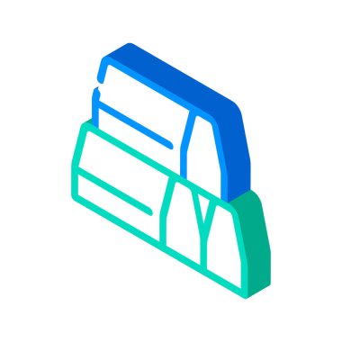 kaldırımlar materyal izometrik ikon vektör illüstrasyonunu oluşturur