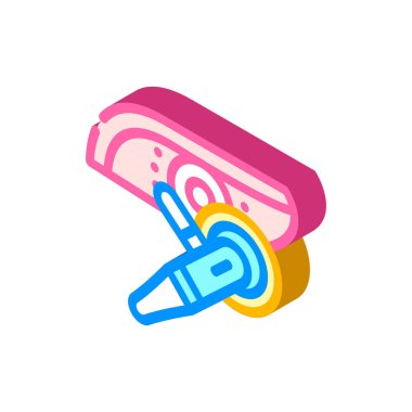 Far araba cilalama izometrik ikon vektör çizimi