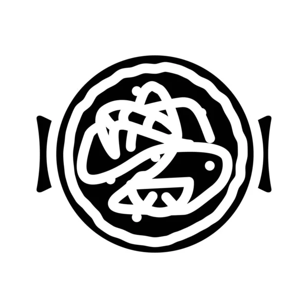 Churros espagne collation glyphe icône vectoriel illustration — Image vectorielle