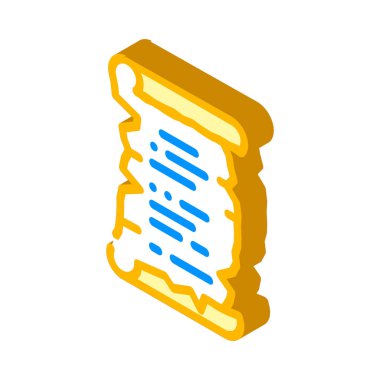 Eski tarif pişirme izometrik ikon vektör çizimi