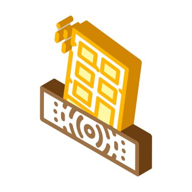 Deprem felaketi izometrik ikon vektör çizimi