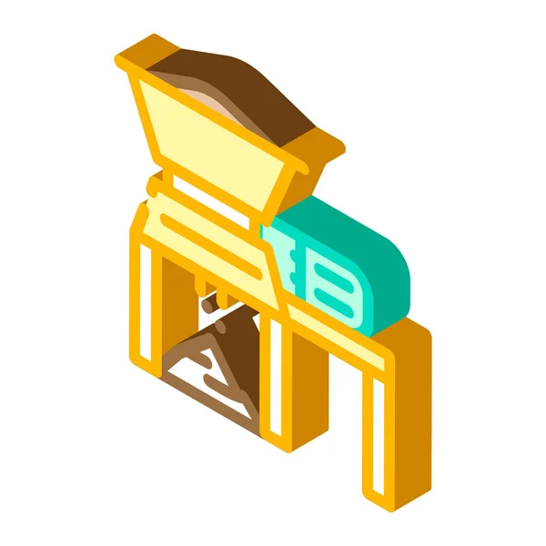 Trituradora de residuos domésticos icono isométrico ilustración vectorial — Vector de stock