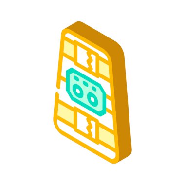 Ayak bileği ve baldır stimülatörü izometrik ikon vektör çizimi