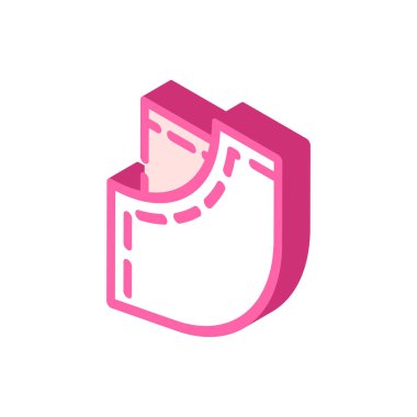 pantolon cebi izometrik ikon vektör çizimi