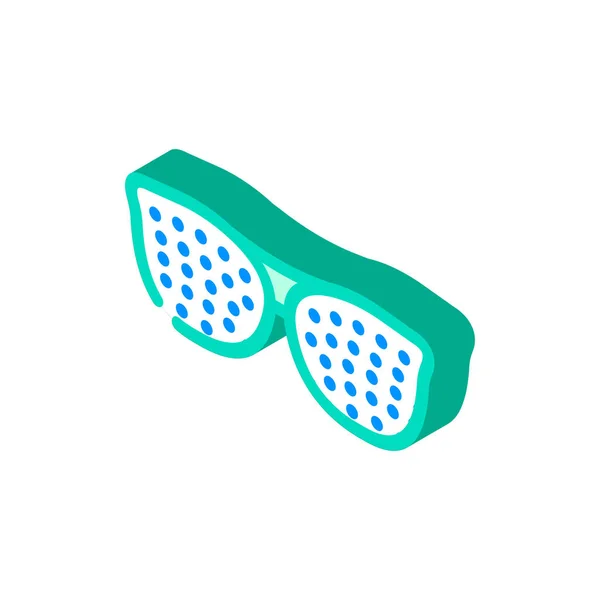 Perforated glasses isometric icon vector illustration — Stock Vector