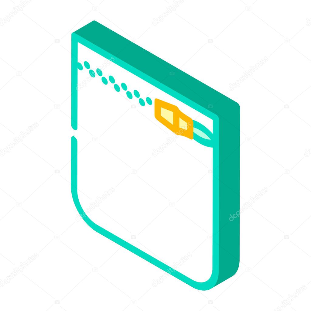 coins storage pocket isometric icon vector illustration