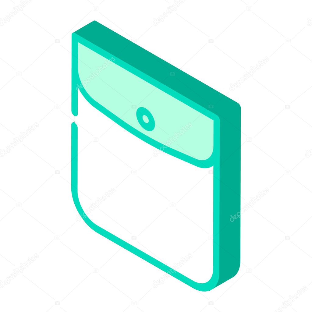 button closed pocket isometric icon vector illustration