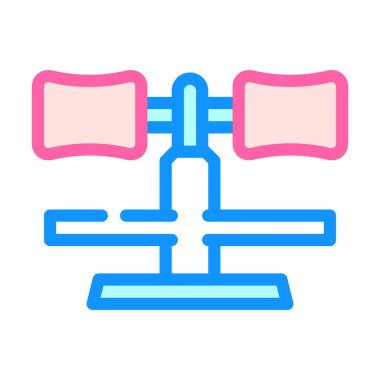 Bacak destekli spor aletleri renk ikonu vektörü. Bacak destek spor malzemeleri tabelası. izole edilmiş sembol çizimi