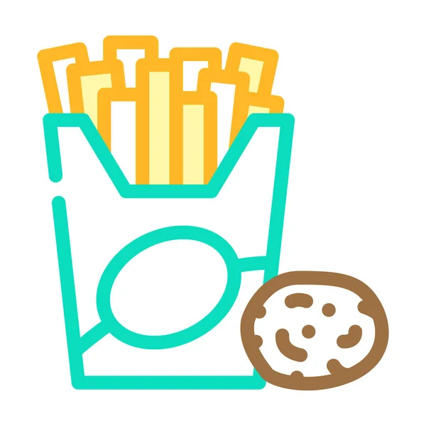 Papa Frita Sin Gluten Color Icono Vector Signo Libre Gluten — Vector de stock