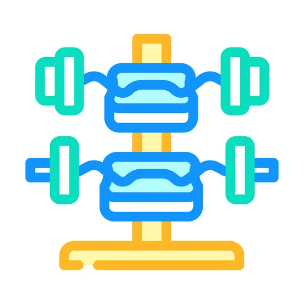 Вектор Кольорової Піктограми Спортивного Обладнання Barbell Знак Спортивного Спорядження Barbell — стоковий вектор