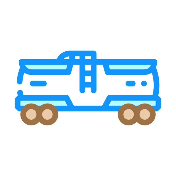 Eisenbahntank Wasserstoff Transport Farbsymbolvektor Eisenbahntankstelle Wasserstoff Transportschild Isolierte Symbolillustration — Stockvektor