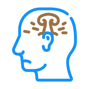 Savaş sonrası stres ya da patlama nevroz renk ikonu taşıyıcısı. Savaş sonrası stres ya da patlama sonrası nevrozlar. izole edilmiş sembol çizimi