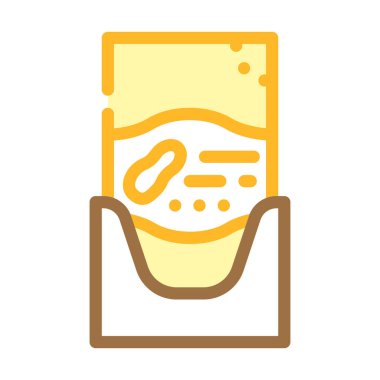 Fıstık ezmesi renkli ikon vektörlü kese çantası. Fıstık ezmeli kese çantası. izole edilmiş sembol çizimi