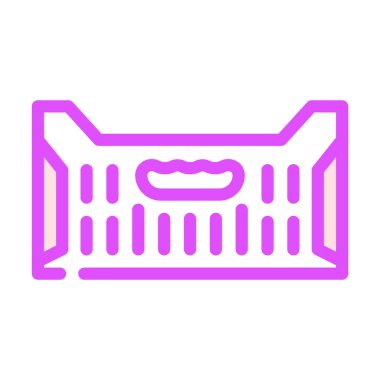 Kutu kabı plastik renk ikonu vektörü. Kutu plastik tabela. izole edilmiş sembol çizimi