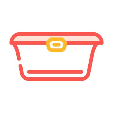 Yiyecek ambalajı plastik kap renk ikonu vektörü. Yiyecek ambalajı plastik konteynır işareti. izole edilmiş sembol çizimi