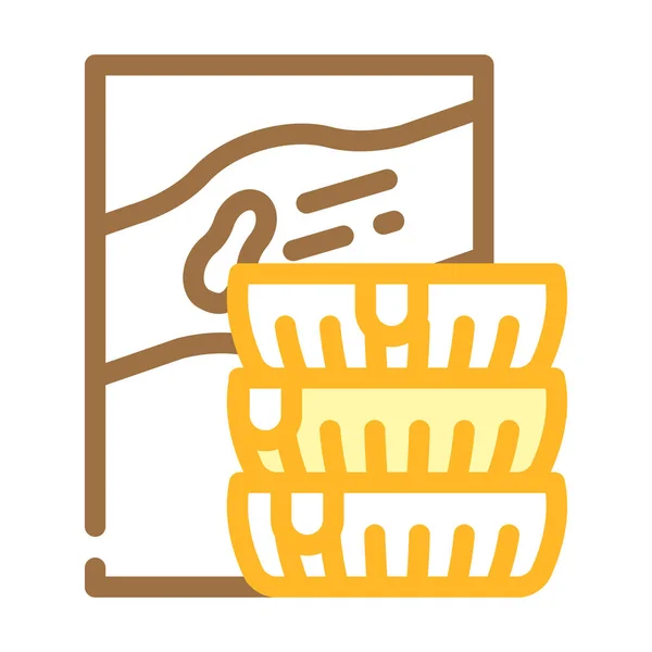Pacotes Com Manteiga Amendoim Para Vetor Ícone Cor Viagem Pacotes — Vetor de Stock