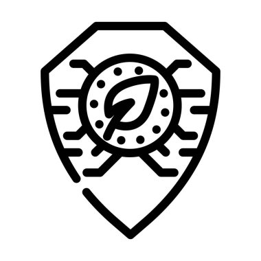 Dijital koruma chia şifreleme hattı ikon vektörü. Dijital koruma chia şifreleme işareti. izole edilmiş çizgi simgesi siyah illüstrasyon