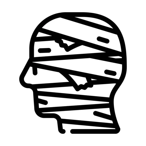 Mumie Angst Linie Icon Vektor Mumien Angstzeichen Isolierte Kontur Symbol — Stockvektor