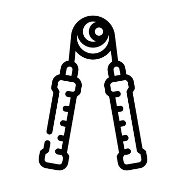 İp beden eğitimi araç çizgisi ikonu vektörü atlanıyor. İp atlama spor aleti tabelası. izole edilmiş çizgi simgesi siyah illüstrasyon