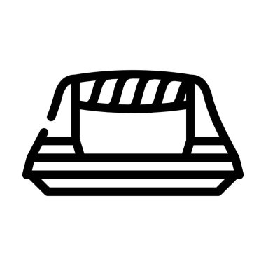 Beden eğitimi araç çizgisi ikon vektörünü kaldır. Spor aletleri tabelasını kaldır. izole edilmiş çizgi simgesi siyah illüstrasyon