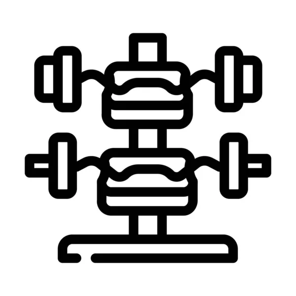 Barbell Γυμναστήριο Συσκευή Γραμμή Διάνυσμα Εικονίδιο Πινακίδα Γυμναστηρίου Barbell Απομονωμένο — Διανυσματικό Αρχείο