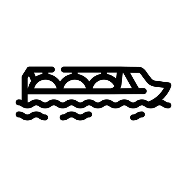 Vecteur Icône Ligne Navire Porteur Hydrogène Gaz Gaz Hydrogène Porte — Image vectorielle