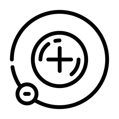 Atom hidrojen çizgisi ikon vektörü. Atom hidrojen işareti. izole edilmiş çizgi simgesi siyah illüstrasyon