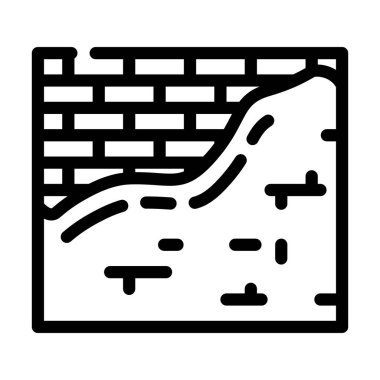 Duvar çizgisi ikon vektörünü tasarla. Tasarım duvarı işareti. izole edilmiş çizgi simgesi siyah illüstrasyon