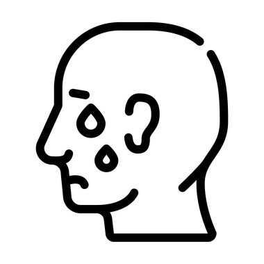 depresyon problemi çizgisi ikon vektörü. Depresyon sorunu işareti. izole edilmiş çizgi simgesi siyah illüstrasyon