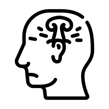 Savaş sonrası stres ya da patlama nöroz çizgisi ikonu. Savaş sonrası stres ya da patlama sonrası nevrozlar. izole edilmiş çizgi simgesi siyah illüstrasyon