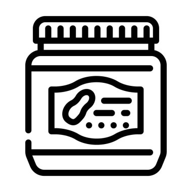 Fıstık ezmesi çizili şişe vektör illüstrasyonu