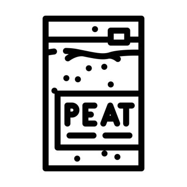 Kese poşeti peat çizgisi ikon vektör çizimi