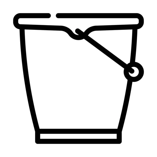 Balde plástico linha ícone vetor ilustração —  Vetores de Stock
