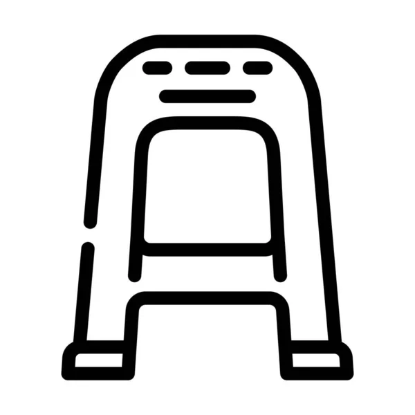 Cadeira de plástico linha ícone vetor ilustração — Vetor de Stock