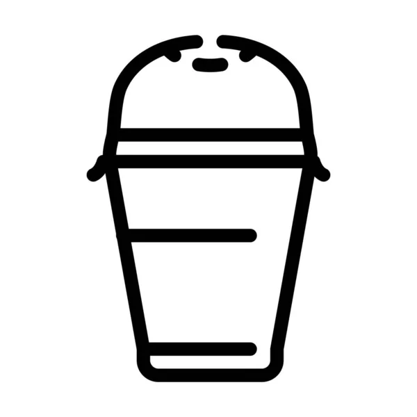 Trinken Kunststoff Tasse Linie Symbol Vektor Illustration — Stockvektor