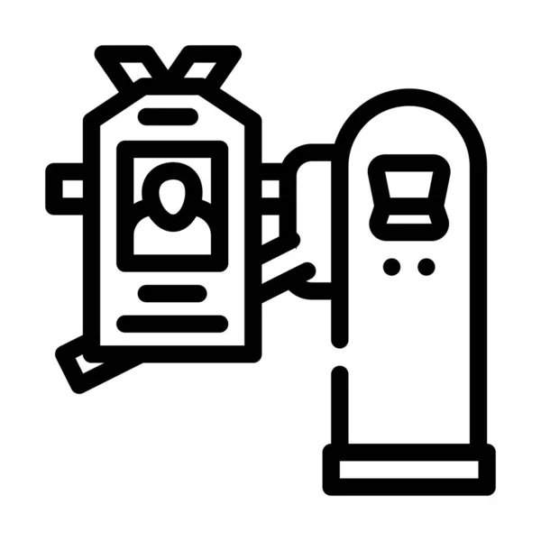 Llave de paso para la entrada a la línea de la cantina icono de ilustración vectorial — Vector de stock