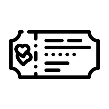 balayı bileti seyahat çizgisi ikon vektör çizimi