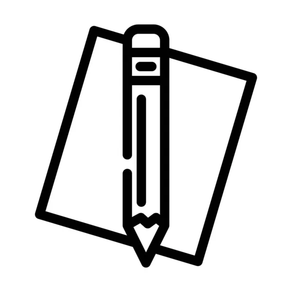 Lápiz papelería línea icono vector ilustración — Vector de stock